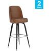 image:imageFlash Furniture James Commercial Grade Metal Barstool with Swivel Bucket Seat Vinyl Upholstered Seat Tubular Footrest Weathered BrownWeathered Brown