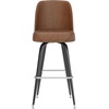 image:imageFlash Furniture James Commercial Grade Metal Barstool with Swivel Bucket Seat Vinyl Upholstered Seat Tubular Footrest Weathered BrownWeathered Brown