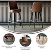 image:imageFlash Furniture James Commercial Grade Metal Barstool with Swivel Bucket Seat Vinyl Upholstered Seat Tubular Footrest Weathered BrownWeathered Brown