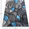 image:imageFlash Furniture Jubilee Collection Abstract Area Rug  High Pile Orange Olefin Rug  2 x 3 Area Rug  Jute Backing  Hallway Entryway Bedroom Living RoomBlue