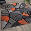 image:imageFlash Furniture Jubilee Collection Abstract Area Rug  High Pile Orange Olefin Rug  2 x 3 Area Rug  Jute Backing  Hallway Entryway Bedroom Living RoomOrange