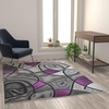 image:imageFlash Furniture Jubilee Collection Abstract Area Rug  High Pile Orange Olefin Rug  2 x 3 Area Rug  Jute Backing  Hallway Entryway Bedroom Living RoomPurple