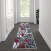 image:imageFlash Furniture Jubilee Collection Abstract Area Rug  High Pile Orange Olefin Rug  2 x 3 Area Rug  Jute Backing  Hallway Entryway Bedroom Living RoomRed