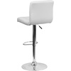 image:imageFlash Furniture Kathleen Contemporary White Quilted Vinyl Adjustable Height Barstool with Chrome Base Pack of 1
