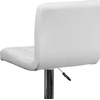 image:imageFlash Furniture Kathleen Contemporary White Quilted Vinyl Adjustable Height Barstool with Chrome Base Pack of 1