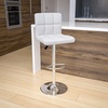 image:imageFlash Furniture Kathleen Contemporary White Quilted Vinyl Adjustable Height Barstool with Chrome Base Pack of 1
