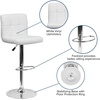 image:imageFlash Furniture Kathleen Contemporary White Quilted Vinyl Adjustable Height Barstool with Chrome Base Pack of 1
