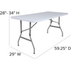 image:imageFlash Furniture Kathryn 493Foot Height Adjustable Granite White Plastic Folding Table