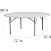 image:imageFlash Furniture Kathryn 6 Round AllOccasion Plastic Folding Event Table Foldable Portable Banquet Table for IndoorOutdoor Events White