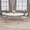 image:imageFlash Furniture Kathryn 6 Round AllOccasion Plastic Folding Event Table Foldable Portable Banquet Table for IndoorOutdoor Events White