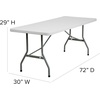 image:imageFlash Furniture Kathryn Commercial Grade 6 Rectangular Plastic Folding Event Table for Parties and Trade Shows Portable Event Banquet Table White