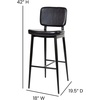 image:imageFlash Furniture Kenzie Commercial Grade MidBack Barstools  Brown LeatherSoft Upholstery  Black Iron Frame with Integrated Footrest  Set of 2Black