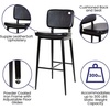 image:imageFlash Furniture Kenzie Commercial Grade MidBack Barstools  Brown LeatherSoft Upholstery  Black Iron Frame with Integrated Footrest  Set of 2Black