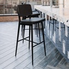 image:imageFlash Furniture Kenzie Commercial Grade MidBack Barstools  Brown LeatherSoft Upholstery  Black Iron Frame with Integrated Footrest  Set of 2Black