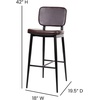 image:imageFlash Furniture Kenzie Commercial Grade MidBack Barstools  Brown LeatherSoft Upholstery  Black Iron Frame with Integrated Footrest  Set of 2Brown