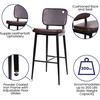 image:imageFlash Furniture Kenzie Commercial Grade MidBack Barstools  Brown LeatherSoft Upholstery  Black Iron Frame with Integrated Footrest  Set of 2Brown