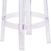 image:imageFlash Furniture Laney 2575 IndoorOutdoor Counter Height Transparent Dining Stool with Foot Ring Stackable Ghost Counter Height Stool Transparent  Counter Height Durable Construction Commercial Use