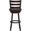 image:imageFlash Furniture Liesel Commercial Grade Classic Ladderback Barstool  Gray Wash Walnut Solid Wood Frame  Bar Height  360 Swivel Seat  Integrated FootrestGray Wash Walnut