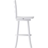 image:imageFlash Furniture Liesel Commercial Grade Classic Ladderback Barstool  Gray Wash Walnut Solid Wood Frame  Bar Height  360 Swivel Seat  Integrated FootrestWhite Wash