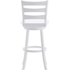 image:imageFlash Furniture Liesel Commercial Grade Classic Ladderback Barstool  Gray Wash Walnut Solid Wood Frame  Bar Height  360 Swivel Seat  Integrated FootrestWhite Wash