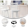 image:imageFlash Furniture Liesel Commercial Grade Classic Ladderback Barstool  Gray Wash Walnut Solid Wood Frame  Bar Height  360 Swivel Seat  Integrated FootrestWhite Wash