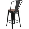 image:imageFlash Furniture Lily 24 High Orange Metal Counter Height Stool with Back and Wood SeatBlack