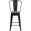 image:imageFlash Furniture Lily 24 High Orange Metal Counter Height Stool with Back and Wood SeatBlackantique Gold