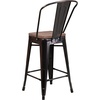 image:imageFlash Furniture Lily 24 High Orange Metal Counter Height Stool with Back and Wood SeatBlackantique Gold