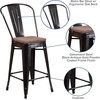 image:imageFlash Furniture Lily 24 High Orange Metal Counter Height Stool with Back and Wood SeatBlackantique Gold