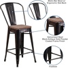 image:imageFlash Furniture Lily 24 High Orange Metal Counter Height Stool with Back and Wood SeatBlackantique Gold