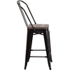 image:imageFlash Furniture Lily 24 High Orange Metal Counter Height Stool with Back and Wood SeatBlackantique Gold
