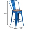 image:imageFlash Furniture Lily 24 High Orange Metal Counter Height Stool with Back and Wood SeatBlue