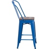 image:imageFlash Furniture Lily 24 High Orange Metal Counter Height Stool with Back and Wood SeatBlue