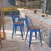 image:imageFlash Furniture Lily 24 High Orange Metal Counter Height Stool with Back and Wood SeatBlue