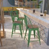 image:imageFlash Furniture Lily 24 High Orange Metal Counter Height Stool with Back and Wood SeatGreen