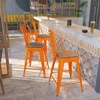 image:imageFlash Furniture Lily 24 High Orange Metal Counter Height Stool with Back and Wood SeatOrange