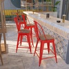 image:imageFlash Furniture Lily 24 High Orange Metal Counter Height Stool with Back and Wood SeatRed