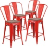 image:imageFlash Furniture Lily 24 High Orange Metal Counter Height Stool with Back and Wood SeatRed