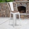 image:imageFlash Furniture Lily 24 High Orange Metal Counter Height Stool with Back and Wood SeatWhite