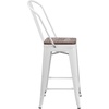 image:imageFlash Furniture Lily 24 High Orange Metal Counter Height Stool with Back and Wood SeatWhite