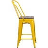 image:imageFlash Furniture Lily 24 High Orange Metal Counter Height Stool with Back and Wood SeatYellow