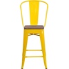 image:imageFlash Furniture Lily 24 High Orange Metal Counter Height Stool with Back and Wood SeatYellow