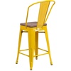 image:imageFlash Furniture Lily 24 High Orange Metal Counter Height Stool with Back and Wood SeatYellow