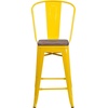 image:imageFlash Furniture Lily 24 High Orange Metal Counter Height Stool with Back and Wood SeatYellow