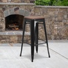 image:imageFlash Furniture Lily 30 High Backless Black Metal Barstool with Square Wood SeatBlack