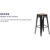 image:imageFlash Furniture Lily 30 High Backless Black Metal Barstool with Square Wood SeatBlack