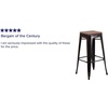 image:imageFlash Furniture Lily 30 High Backless Black Metal Barstool with Square Wood SeatBlackantique Gold