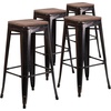 image:imageFlash Furniture Lily 30 High Backless Black Metal Barstool with Square Wood SeatBlackantique Gold