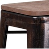 image:imageFlash Furniture Lily 30 High Backless Black Metal Barstool with Square Wood SeatBlackantique Gold