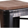 image:imageFlash Furniture Lily 30 High Backless Black Metal Barstool with Square Wood SeatBlackantique Gold